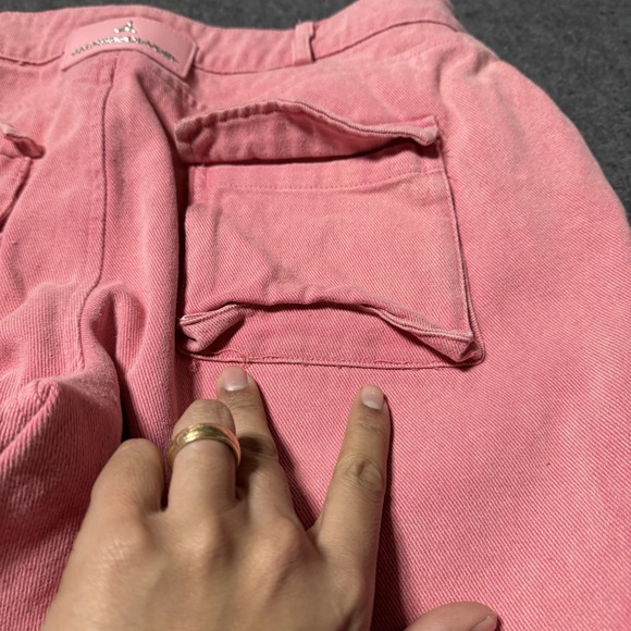 Maniere De Voir Pink Cargo Pants Womens 12 Utility Rave Streetwear Y2K Grunge - Picture 9 of 14